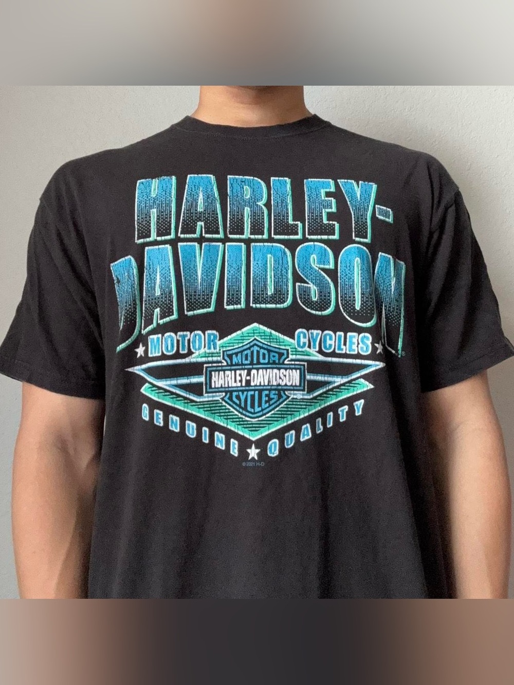 Vintage 2000s Harley Davidson Ohio Graphics Black Tee Shirt